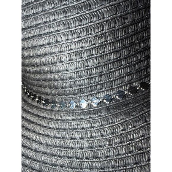 Black Floppy Sun Hat W/Seashell Trim Wide Brim INC Coastal Grandma NWT main image 7